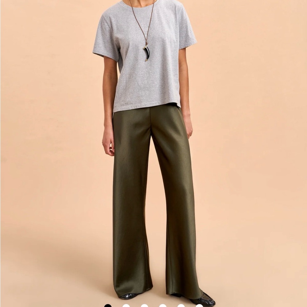 La Ligne Colby Pant - Satin olive pant